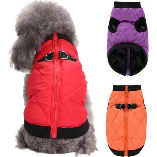 Winter Warm Dog Clothes Dog Leisure Jacket Clothes for Puppy Dog Pet Padded Vest Zipper Clothing Chihuahua French Bulldog Outfit