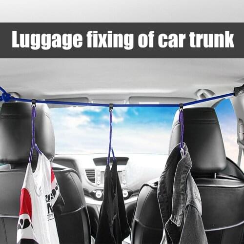 1.5M Car Clothesline Car Hanger Multifunctional Retractable Trunk Clothes Rail Self-Driving Tour Hanger In The Car Car Interiors