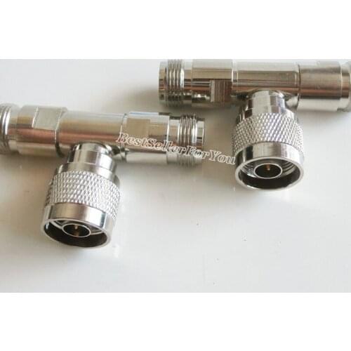 1Pcs N-Type N Male Plug To N Female Jack 3 Way Triple T Adapter Connector Long Version