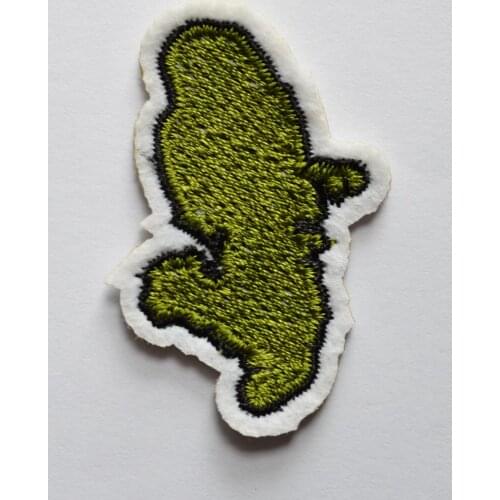 Little Green Man is Runing Punk Sport Hippie Iron on patch (Size is about 3 * 4.5 cm)