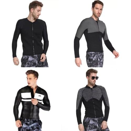2018 3MM Man Long Sleeve Surfing Sailing Clothes Zip Up Wetsuit Neoprene Scuba Jacket For Men Diving Suit Swimsuit Diving Jacket