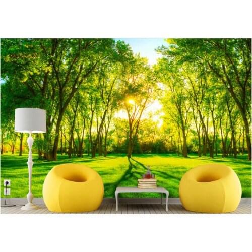 3d wallpaper custom photo non-woven mural picture wall sticker The sunlight green trees painting 3d wall room murals wallpaper