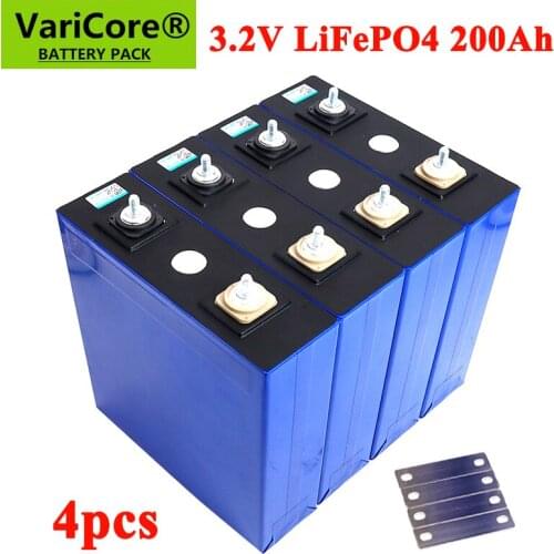 4pcs 3.2V 200Ah LiFePO4 Battery 3.2v Lithium iron phosphate batteries For 12V RV Campers Golf Cart Off-Road Solar Wind TAX FREE