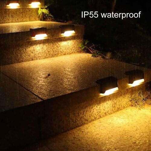 4Pack LED Solar Stair Lamp IP55 Waterproof Solar Step Light Outdoor Garden Pathway Patio Stairs Steps Fence Lamps Solar Lighting