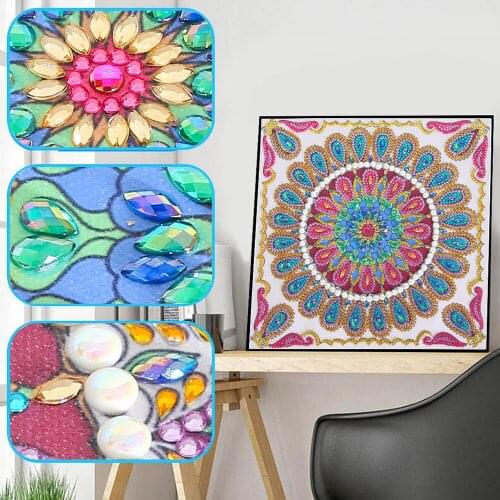 5D DIY Mandala Special Shaped Diamond Painting Diamond Embroidery Needlework Rhinestone Crystal Cross Craft Stitch Kit