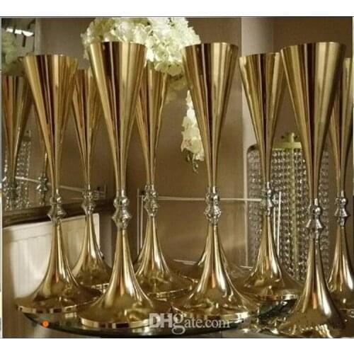 70cm 27 inches tall gold Silver Wedding Flower vase Bling Table Centerpiece Sparkling Decoration Banquet Road Lead Decor