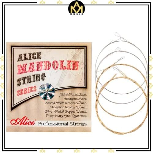Alice AM06 Mandolin Strings Set .010-.034 Coated 85/15 Bronze Wound Plated Steel 4 Strings Anti Rust Coat 1 SET