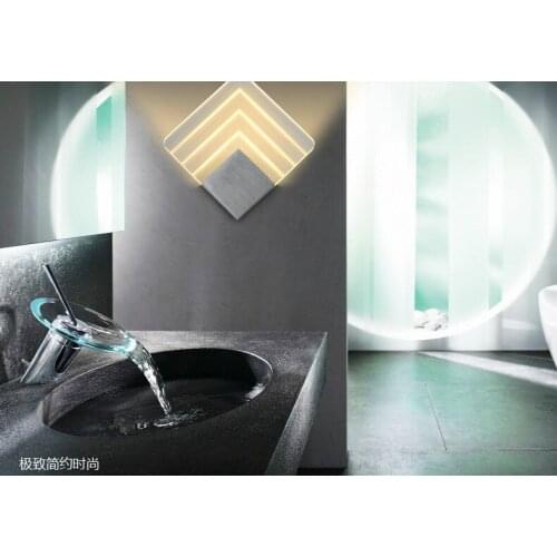 Aluminum square led wall lamp bed-lighting background light aisle lights lamps 7113