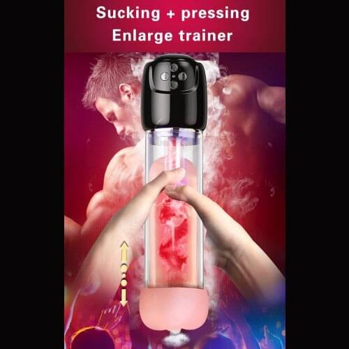 Automatic Sucking Masturbator Real Vagina Pussy Licking Toys Penis Enlargement Vibrator Men Masturbation Cup Sex Toys For Men