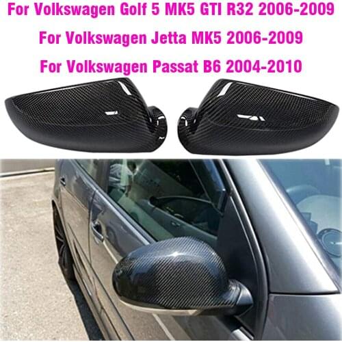 Rearview Mirror Covers For Golf MK5 GTI Jetta 5 Passat B6 B5.5 ABS Carbon Fiber Gloss Black