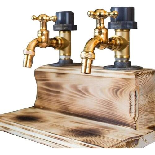 Whiskey Wood Dispenser,Fathers Day Liquor Whiskey Wood Dispenser Faucet Shape for Party Dinner