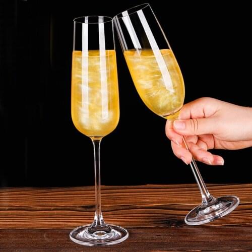 European Lead-free crystal Transparent Champagne set in household sparkling highfoot sweet wine laser cold cut cup mouth glass