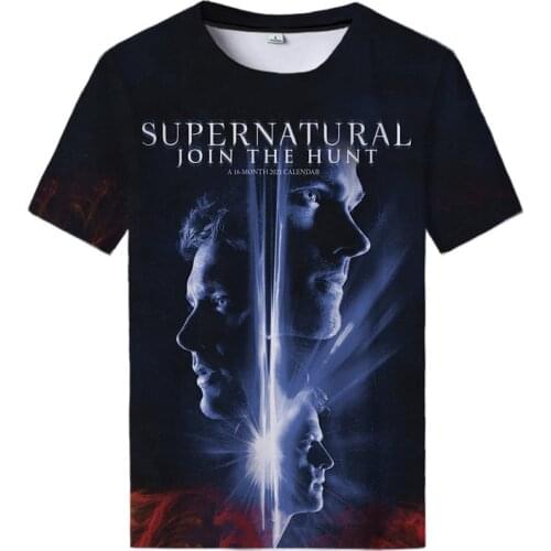 Supernatural 3D Print T-Shirt TV Series Streetwear Men Women Casual Fashion Oversized T Shirt Harajuku Tees Tops Unisex Clothing