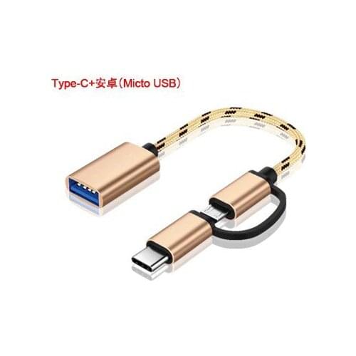 2in1 Micro USB Type C OTG Cable Adaoter For Xiaomi Mi 9 Redmi Note 8 Pro 10 Huawei P30 Samsung S10 S9 A50 Oneplus 7T One Plus 7