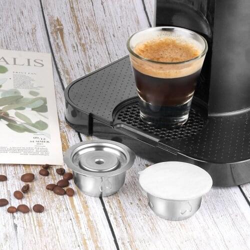 230ML Upgraded Stainless Vertuo Coffee Capsule For Nespresso Vertuoline GCA1 & Delonghi ENV135 Filter Pod With Aluminum Lids