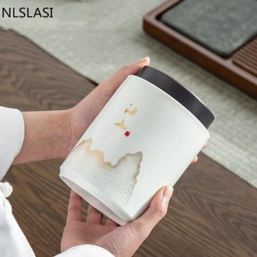 Chinese Exquisite Flower Pattern Sealed Tea Jar Travel Portable Tea Box Spice Organizer Household Coffee Candy Storage Tank