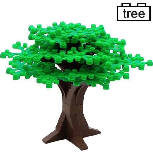 City Tree Building Blocks Leaf Trunk Street View Courtyard Large Bushy Trees Compatible MOC Brick Construction Toys For Children
