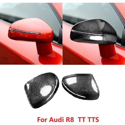 Carbon Fiber Side Mirror Cover Caps Fit For Audi R8 07-11 TT TTS 08-14 Reaplacement Style