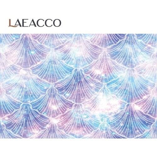 Laecco Pastel Marble Mermaid Scale Shiny Glitter Star Galaxys Seamless Pattern Photo Background Photography Backdrop Photostudio