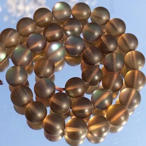 AAA Frosted Brown Austria Crystal Glass Loose Spacer Glitter Moon Stone Beads For Jewelry Making Diy Bracelet Necklace wholesale