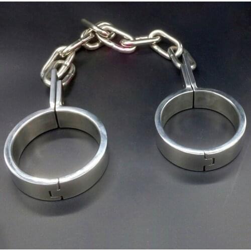 Metal Chain Stainless Steel Ankle Cuffs Leg Irons BDSM Bondage Sex Toys For Couples Adult Games Slave Restraints Torture
