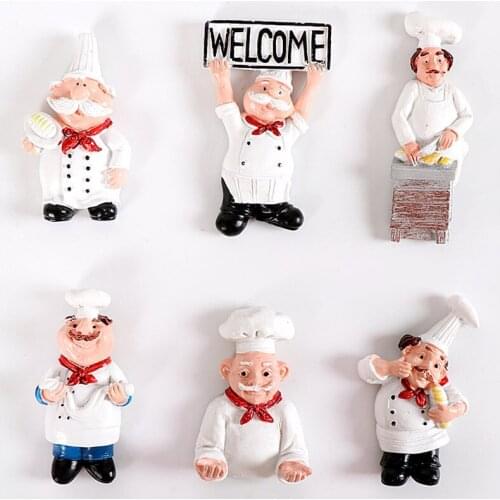 Cartoon Bread Chef Cook restaurant Refrigerator Fridge Magnet Message Fridge Stickers Resin Craft Home Decoration Stickers LD431
