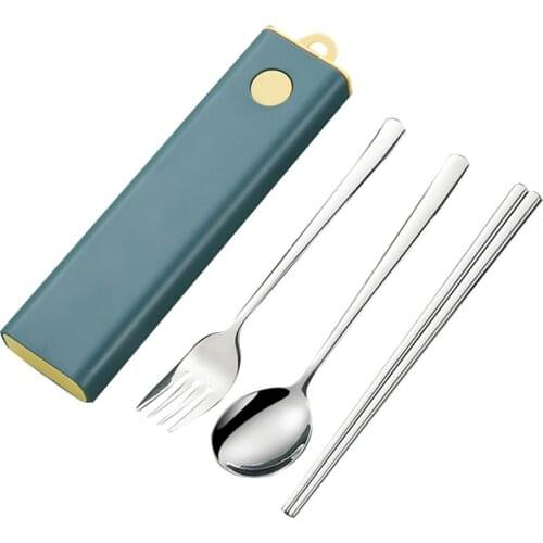 Kitchen Flatware Set Portable Rustless Travel Cutlery Spoon Fork Chopsticks Sets Dinnerware Tableware Kitchen Accessories