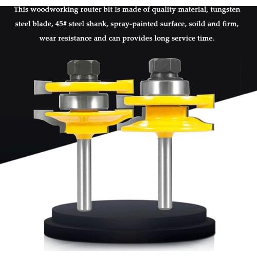 2PCS Tongue Grooves Router Bit Set T-shape Wood Milling Cutter for Woodworking Tool 1/2'' and 1/4'' Shank Optional
