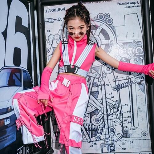 2021 New Girls Jazz Dance Costumes Modern Dance Clothing For Kids Street Dance Stage Performance Clothes Hip Hop Outfits DQL5247