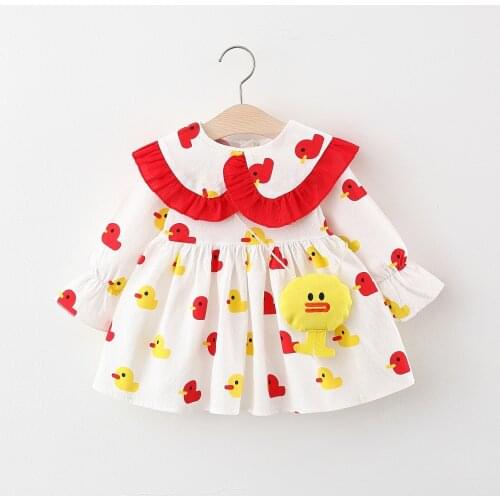 New Baby Girls Korea Style Pink Cotton Dress Girls Princess Sweet Clothes Girls Cute Spring Autumn Girls Clothes