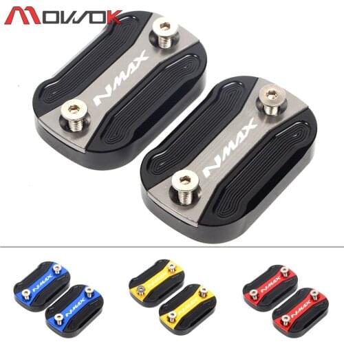 One Pair With LOGO For Yamaha NMAX 155 2015-2020 2019 Scooter Aluminum Front brake Master Cylinder cover fluid reservoir cap