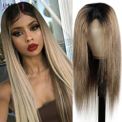 Ombre Grey Human Hair Wigs #126 Coloreed Lace Front Human Hair Wigs Straight Hair 4*4 Lace Front Wigs Remy Hair Shining Star 130
