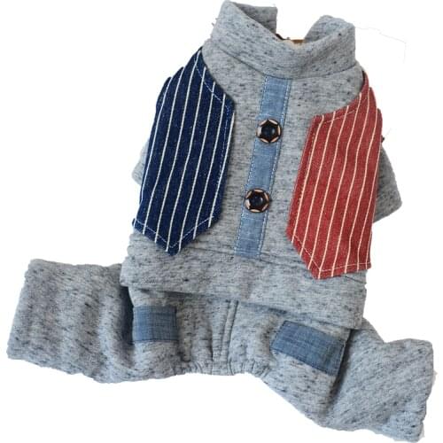 New Striped Pet Dog Jumpsuit Hoodie Pet Puppy Coat Jacket Winter Clothing Apparel Outfit for Dogs Cats Small Medium