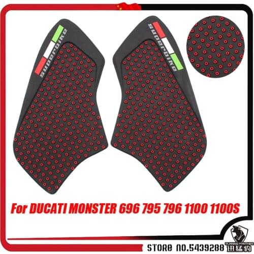 Motorcycle Tank Traction Pad Side Gas Knee Grip Protector Anti slip sticker For DUCATI MONSTER 696 795 796 1100 1100S