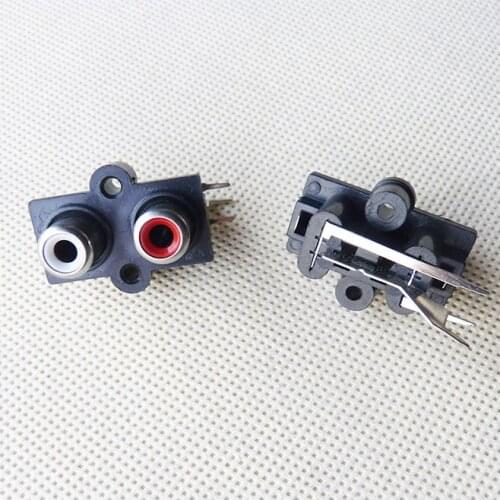 10pcs RCA 2 Pin Red + White Female Audio Video Plug jack AV Socket Input and Output Connector