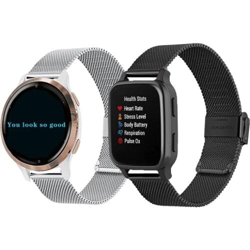 Watch Straps For Garmin Venu SQ 2 2S Metal watchband Bracelet Belt For Garmin Vivoactive 4 4S 3 3 Music 18mm 20mm 22mm Correa