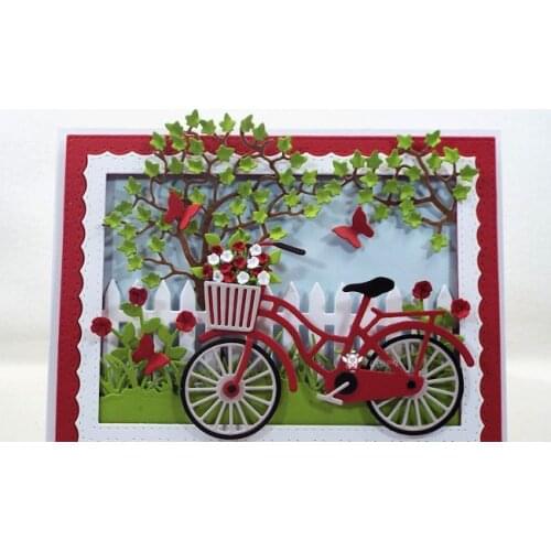 Mmao Crafts Metal Steel Cutting Dies New Bicycle decoration Stencil For DIY Scrapbooking Paper/photo Cards Embossing Dies