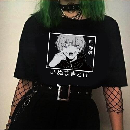 Jujutsu Kaisen Anime T-shirt Cool Inumaki Toge Print Shirt Ulzzang Harajuku Summer Top Unisex O-neck Short Sleeve