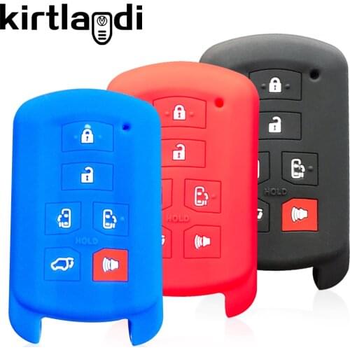 Silicone 6 Button Remote Key Cover Holder Case for Toyota Sienna Tacoma 2011-2020 Car Key Case Keychain Holder Protector Keyless