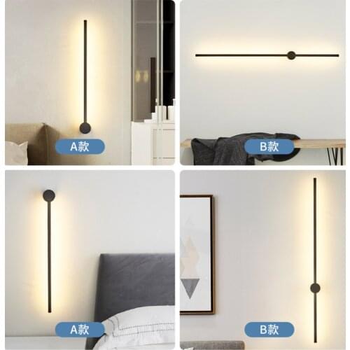 Long strip atmosphere lamp line led wall lamp simple modern bedroom bedside hotel corridor aisle living room entrance lamp