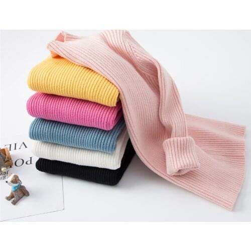 1-12 Years Baby Sweater for Girl Solid Turtleneck Bottoming Shirt 2021 Autumn Winter New Thicken Warm Kids Clothes Boys Outfits