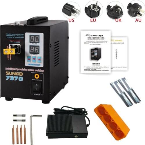 SUNKKO 737G Battery Spot welder 1.5kw LED light Spot Welding Machine for 18650 battery pack welding precision pulse spot welders