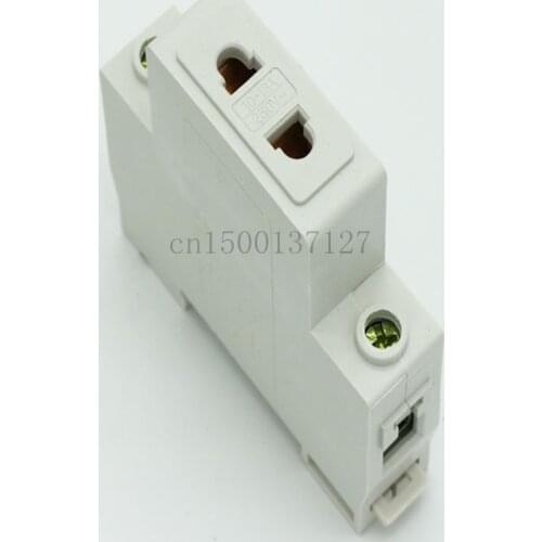 1pcs/lot AC30 SERIES Single Phase US EU 2 Pin Plug 35mm Din Rail Mount Modular socket 10-16A 250V AC