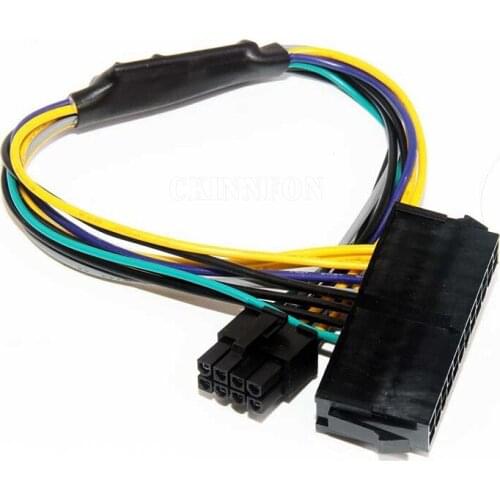 100Pcs/Lot ATX 24Pin to 8Pin Female to Male Adapter Cable 30CM 18AWG Power Cable Cord for DELL 3020 7020 9020 Server Motherboard