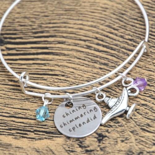 12pcs Aladdin Inspired bracelet Shining Shimmering Splendid Aladdin & Princess Jasmine A Whole New World crystals bangle
