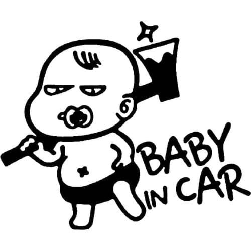 3D Cartoon Baby In Car Funny Vinyl Car Sticker Window Bumper Warning Sign Decoration Decal Sticker Car Accessories,15cm*12cm