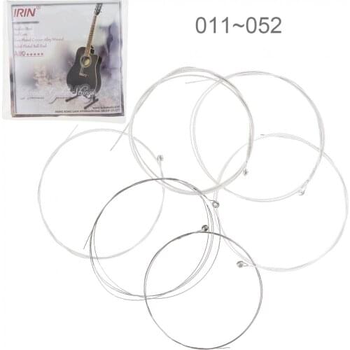6pcs/set Acoustic Flok Guitar String 011-052 Inch Steel Core Silver-Plated Copper Alloy with Nickel-Plated Ball-End