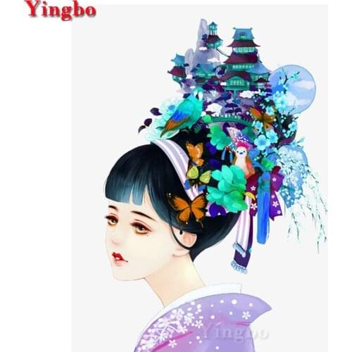 5D diy diamond Painting Japanese woman diamond embroidery sale full circle diamond rhinestone mosaic diamond picture home decor