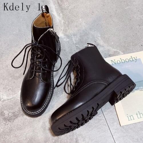 Patent Leather Ankle Boots For Women Lace Up Platform Boots Women Winter Warm Plush Women Boots Street Style Shoes Motorcycle