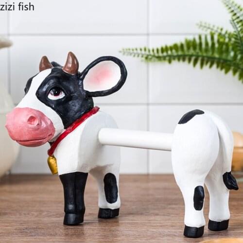 Resin Cow Napkin Paper Holder Tissue Box Home Shop Car Office Decor Creative Family Gift Cartoons Kitchen Boxes for Decoration
